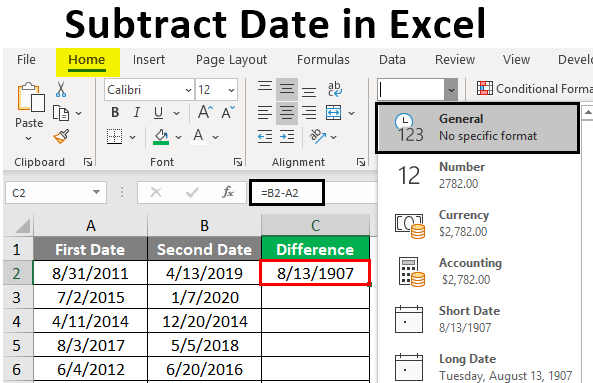 How to Subtract Date and Time in Excel?