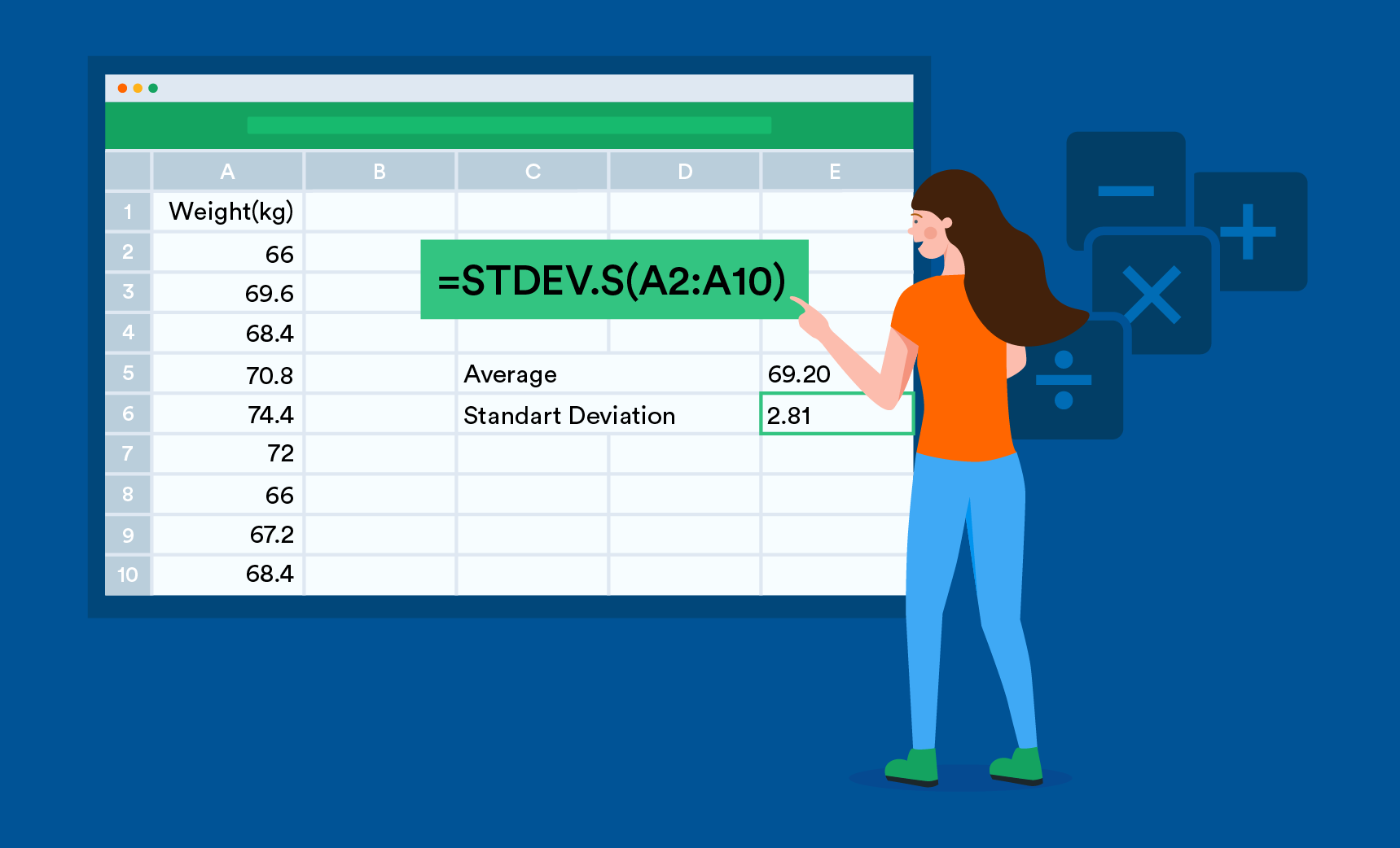 How to Get the Standard Deviation in Excel?