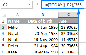 How to Calculate Age From Birthdate in Excel?