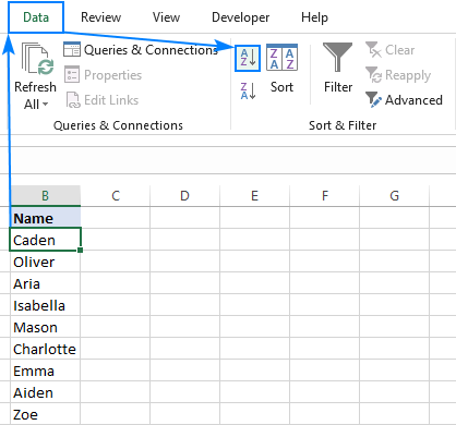 How to Put Alphabetical Order in Excel?