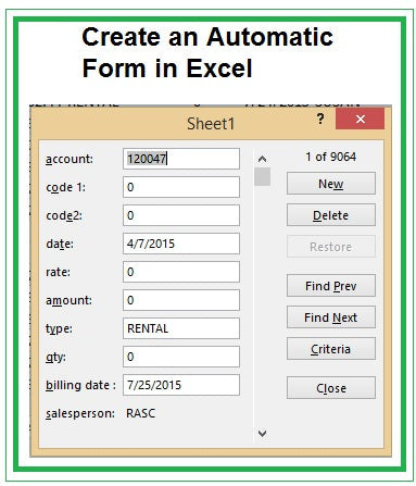 Can You Create a Form in Excel?