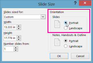 How to Change Landscape to Portrait in Powerpoint?