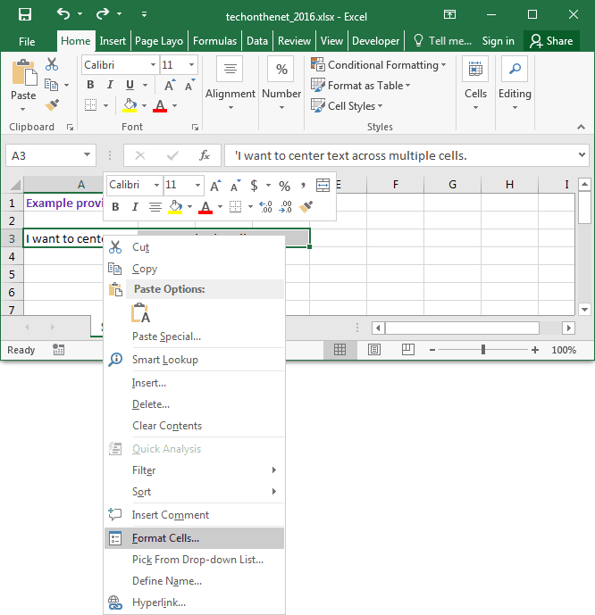 How to Center Text in Excel?