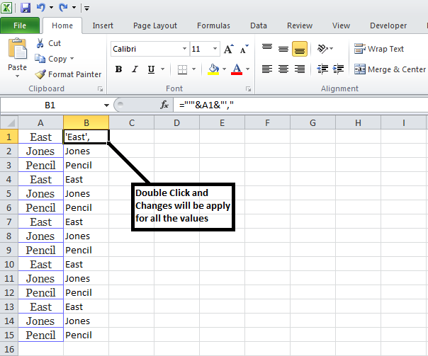 How to Add Single Quotes in Excel?