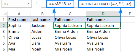 How to Add First and Last Name in Excel?