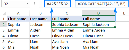 How to Merge First and Last Name in Excel?