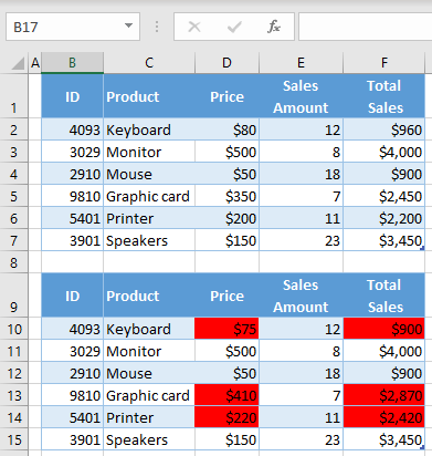 How to Compare Two Tables in Excel?