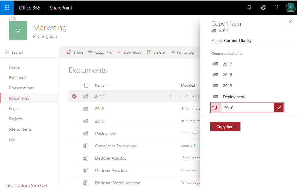 How To Copy A Folder In Sharepoint?