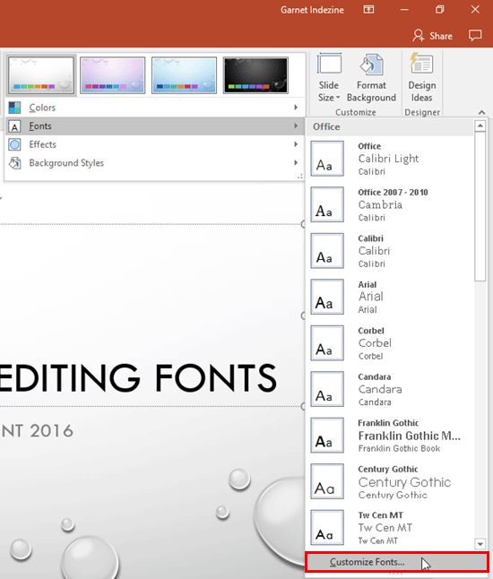 How to Create a Custom Theme Font in Powerpoint?