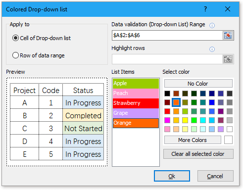 How to Add Color to Drop Down List in Excel?