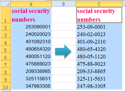 How to Add Dashes to Ssn in Excel?