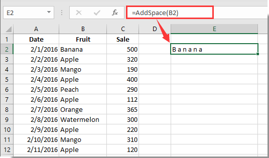How to Add Space Between Text in Excel Cell?