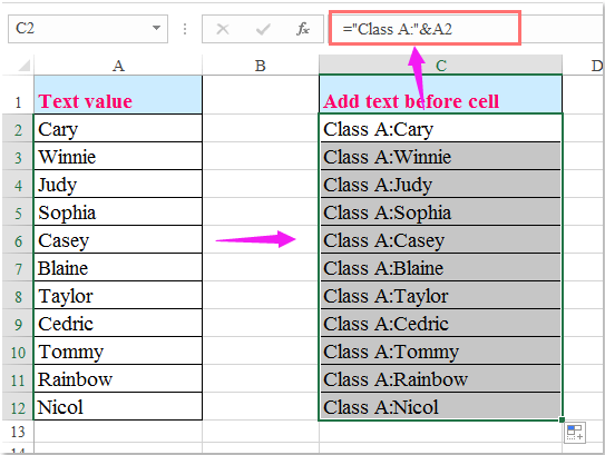 How to Add Text to Multiple Cells in Excel?