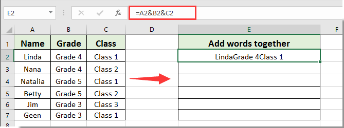 How to Add Words in Excel?