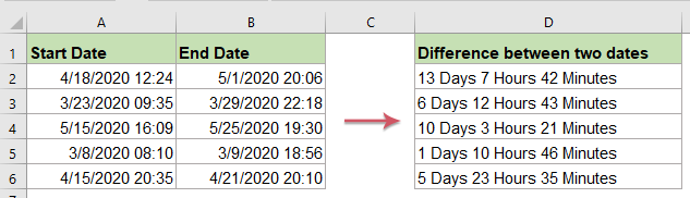 How to Calculate Time Between Dates in Excel?