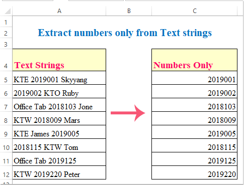 How to Extract Only Numbers From a Cell in Excel?