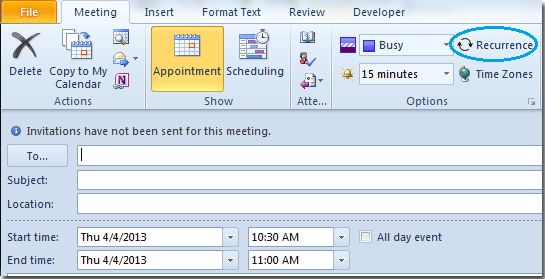 How To Create A Recurring Meeting In Outlook?
