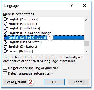 How To Change Spell Check To English Uk In Outlook?