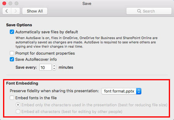 How To Embed Fonts In Powerpoint Mac?