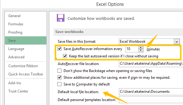 Where Are Autosaved Excel Files Stored?