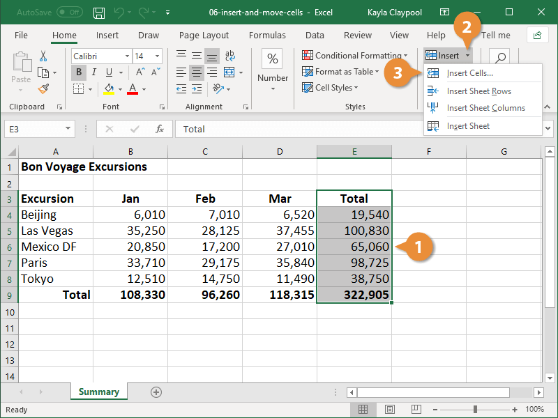 How to Shift Cells in Excel?