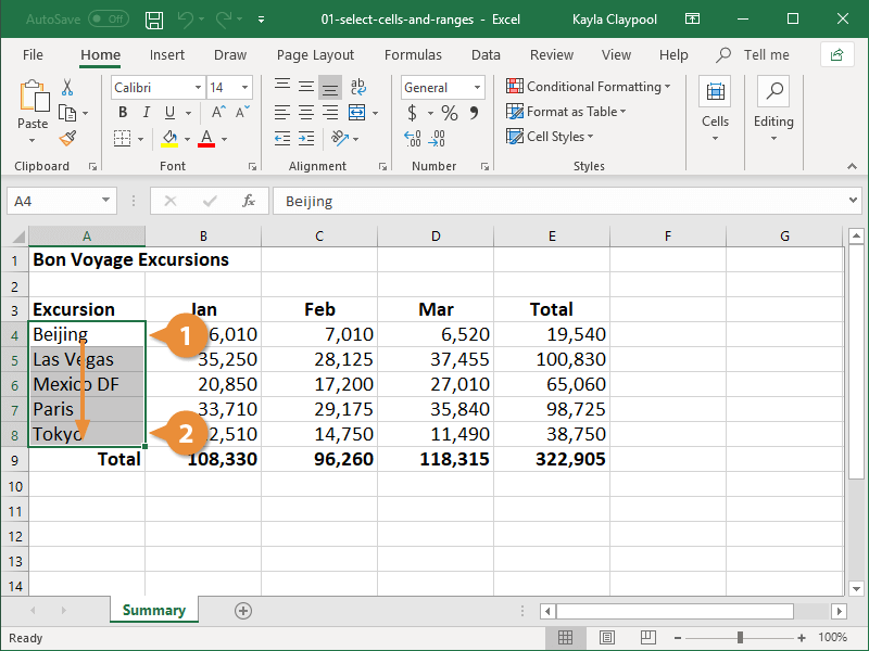 How to Select Multiple Cells in Excel Mac?