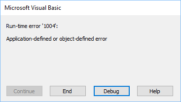 Excel Runtime Error 1004?