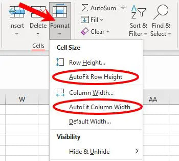 What is Autofit in Excel?