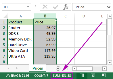 How to Get the Total of a Column in Excel?