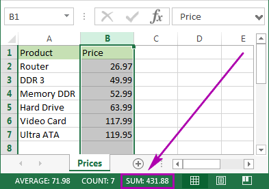 How to Add Specific Cells in Excel?