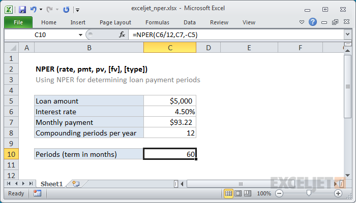 What Does Nper Mean in Excel?