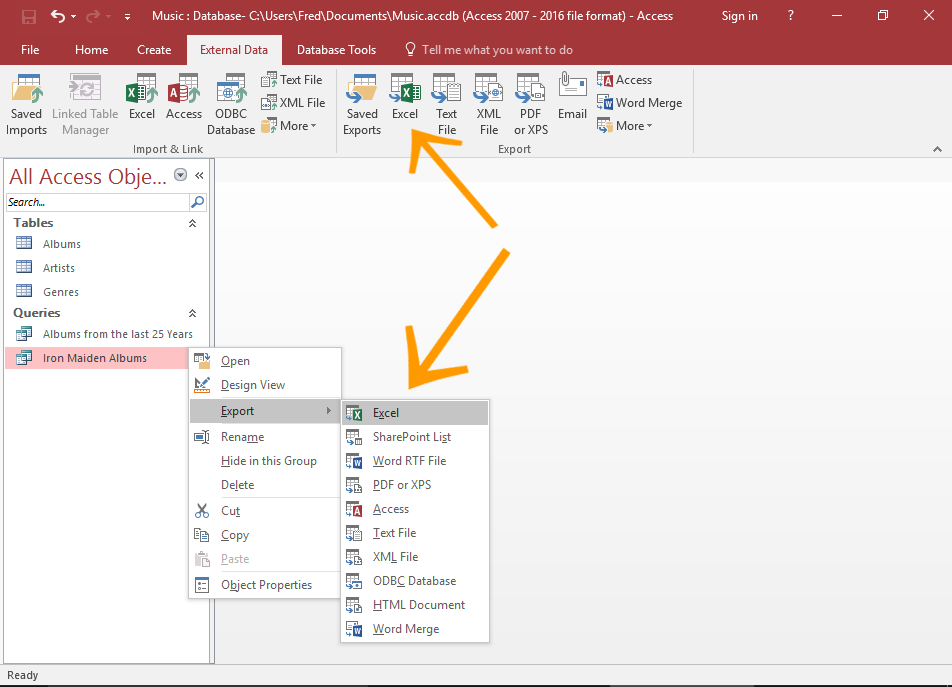 How to Export Access to Excel?