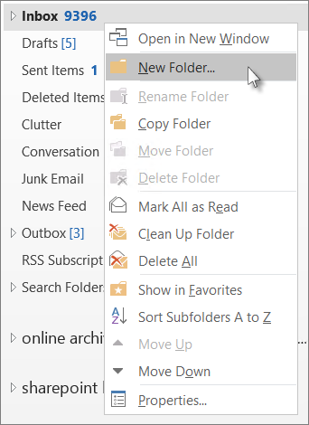 How To Create New Folder In Outlook?