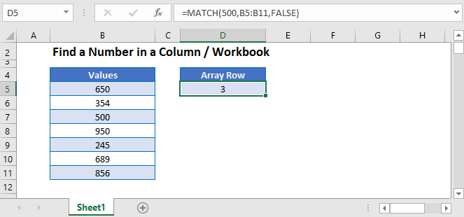 How to Find a Number in Excel?