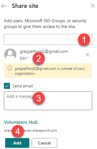 How To Add Guests To Sharepoint Site?