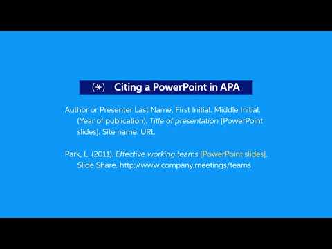 How to Cite a Powerpoint Apa?