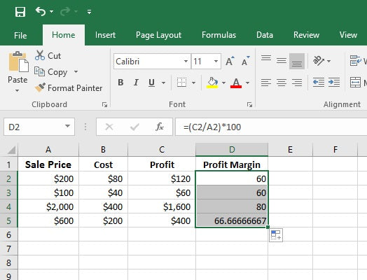 How to Calculate Profit in Excel?
