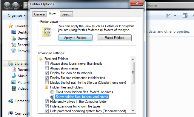 How to Show Hidden Files in Windows 7?