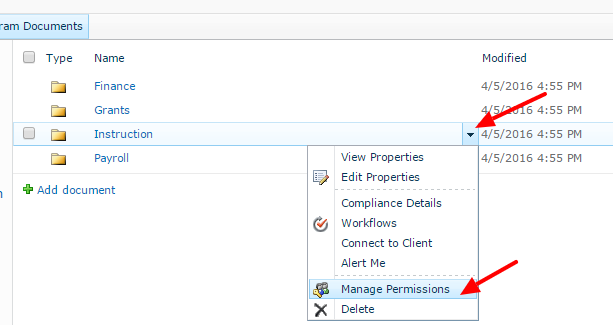 How To Set Permissions On Sharepoint Folders?