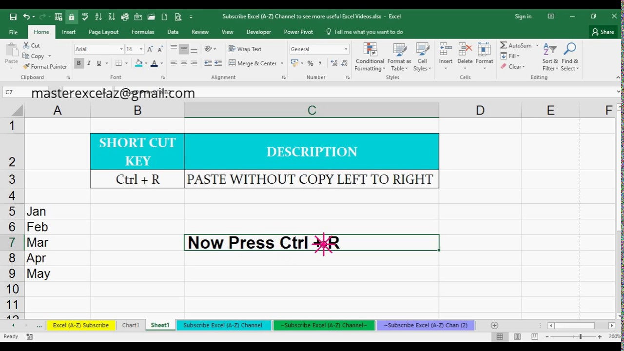 What Does Ctrl R Do in Excel?