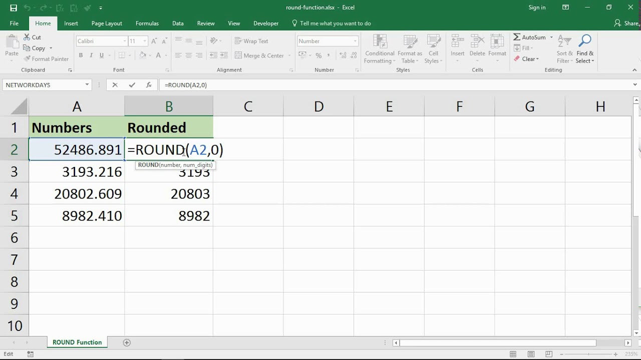 How to Round Number in Excel?