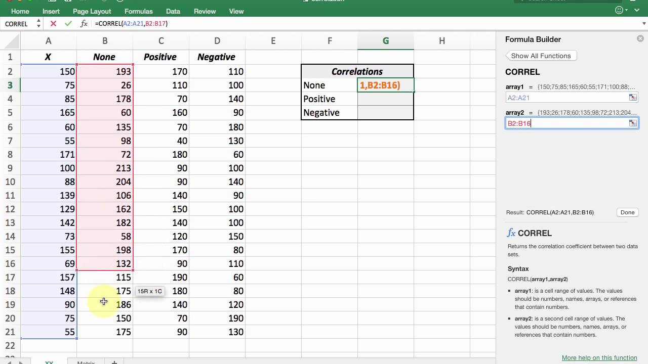 How to Use Correlation Function in Excel?