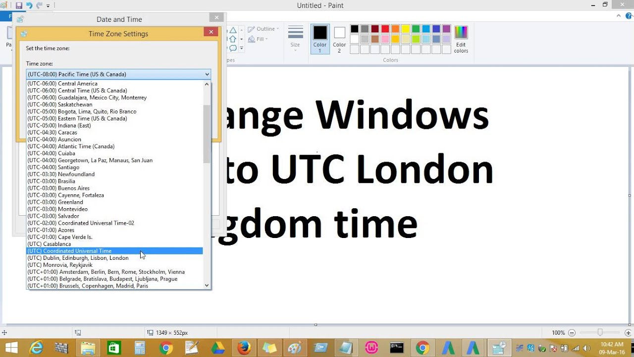 How To Set Uk Timezone In Windows 7?