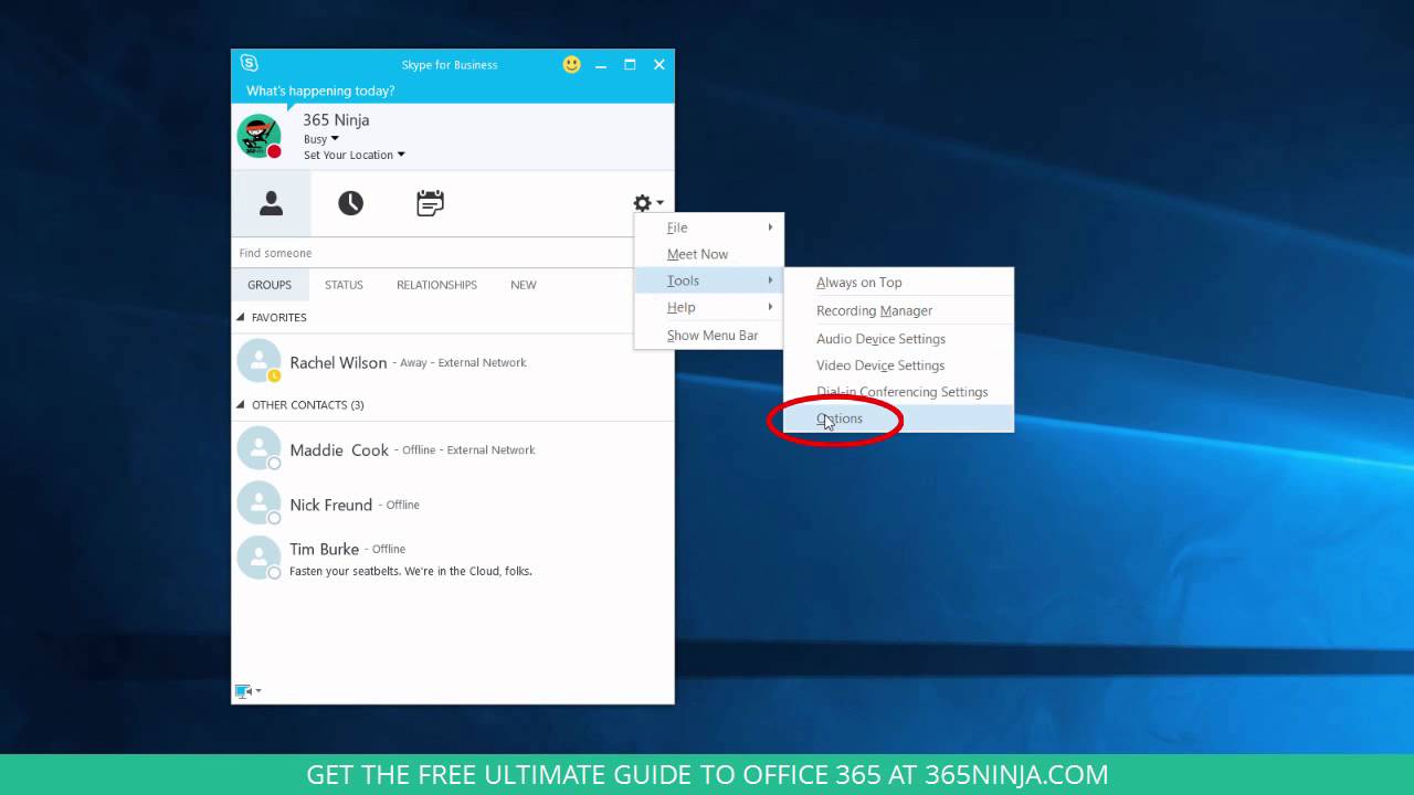 How To Set Out Of Office In Skype?