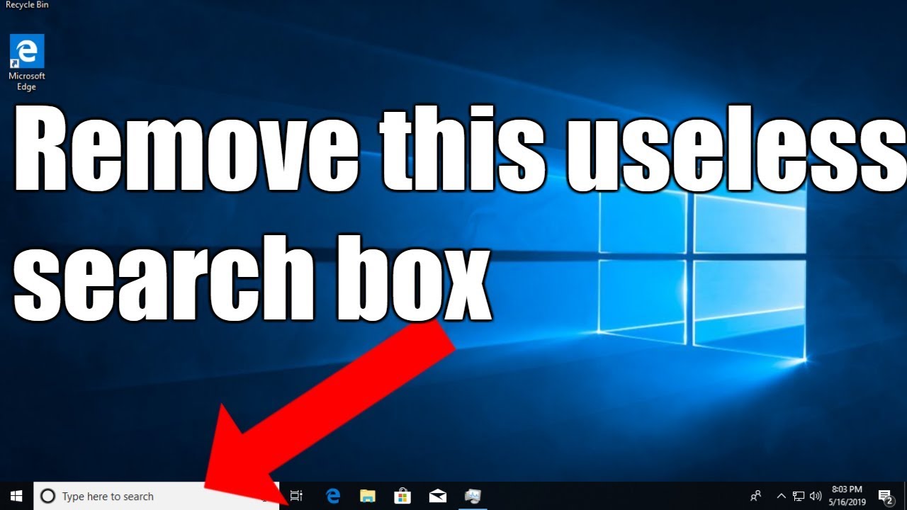 How to Remove Search Bar From Windows 10?