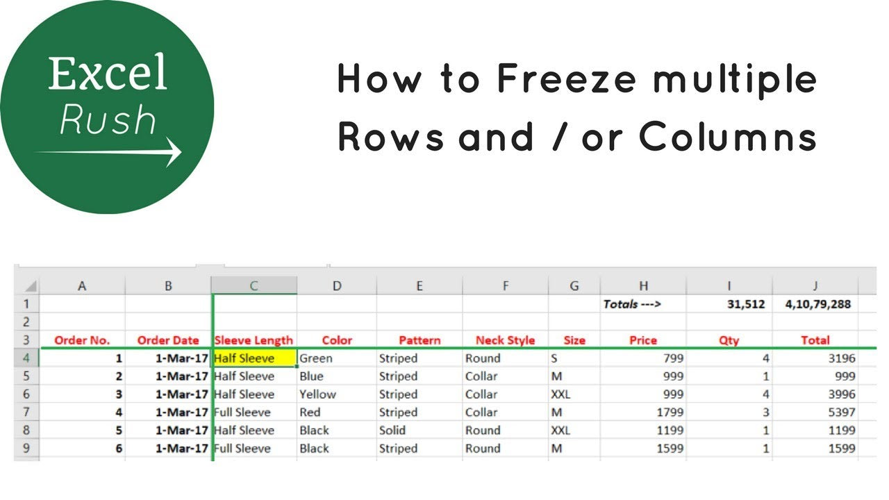 How to Freeze More Than One Row in Excel?