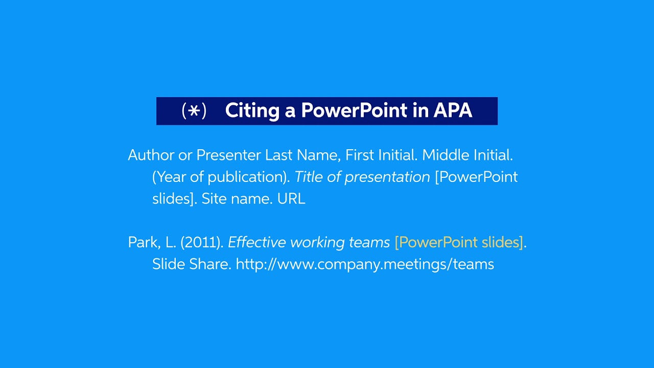 How To Reference A Powerpoint Apa?