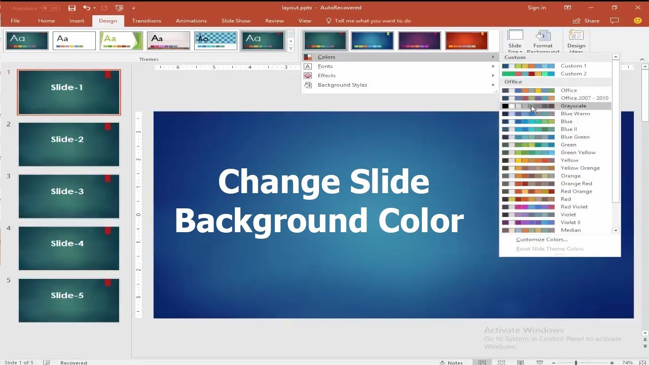 How To Change Powerpoint Background Color?