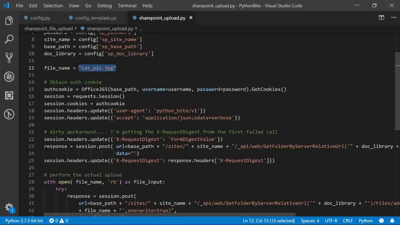 How To Upload File To Sharepoint Using Python?