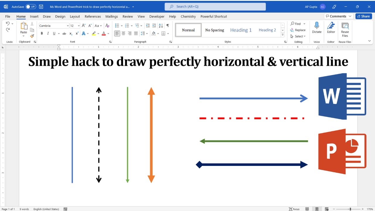 How To Draw A Straight Line In Powerpoint?